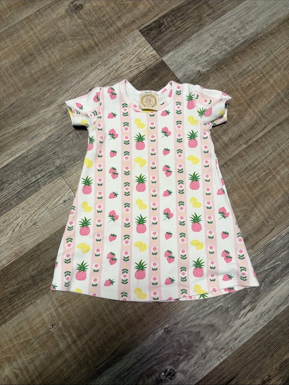 The Beaufort Bonnet Company Pink Fruit-Print Girls Dress